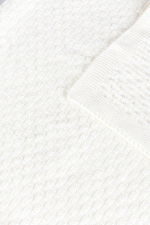 Knitwear Knitted Baby Blanket Ecru Small Checkered 80x80 Cm - Swordslife