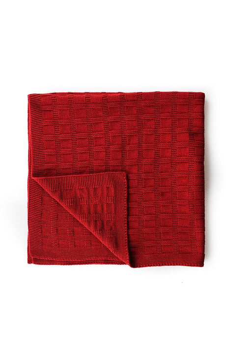 Knitwear Knitted Baby Blanket Red Large Checkered 80x80 Cm - Swordslife