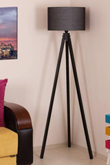 Tripod Mdf Leg Lux Floor Lamp -black - Swordslife