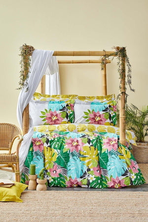 Tropic Green 100% Cotton Double Duvet Cover Set - Swordslife