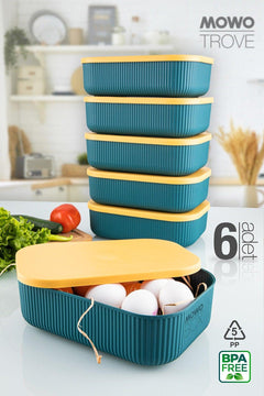6-Piece BPA-Free Plastic Storage Containers for Kitchen Organization