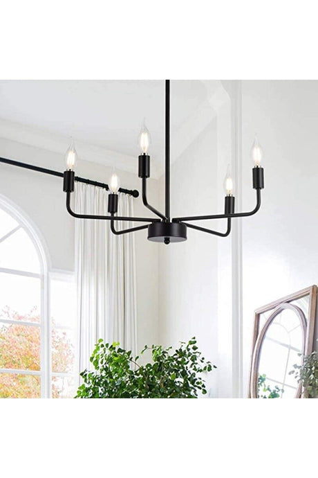 Tuana 5 Lid Black Modern Pendant Chandelier