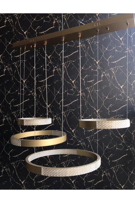 Tuana Chandelier Nario Gold Color Led Chandelier - Swordslife