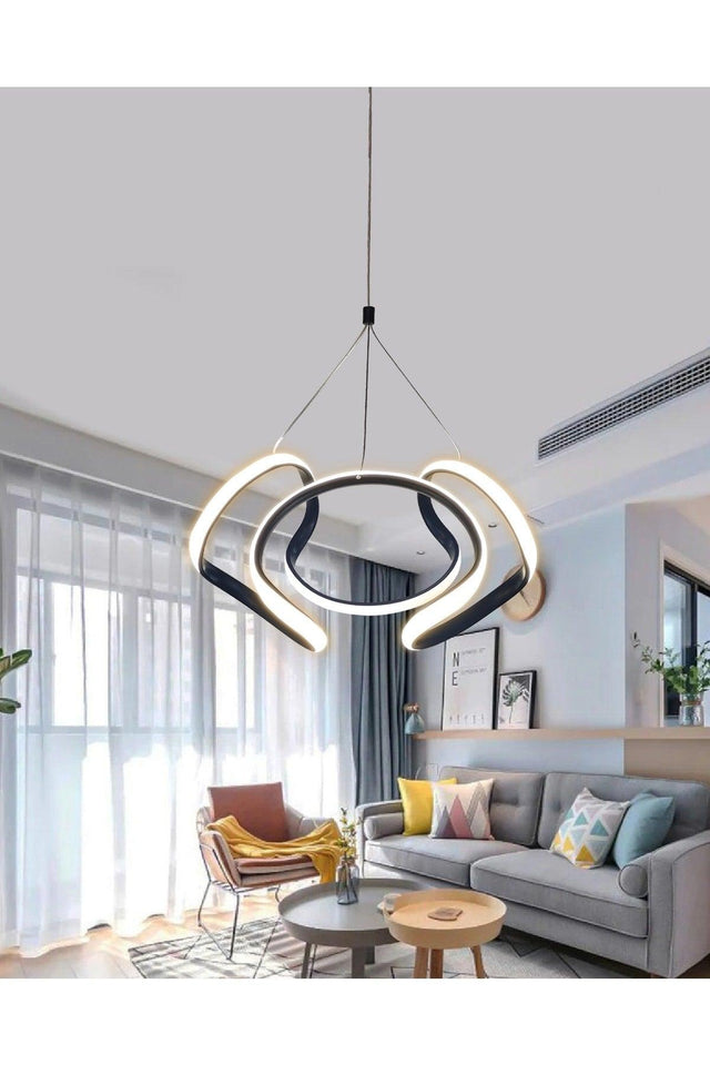 Tulip Pendant Lamp Black Color Led Chandelier Daylight Modern Led Chandelier - Swordslife