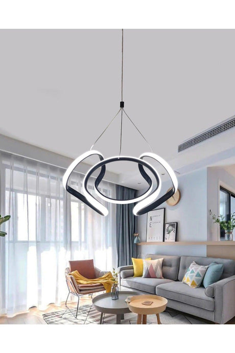 Tulip Pendant Lamp Black Color Led Chandelier White Light Modern Led Chandelier - Swordslife
