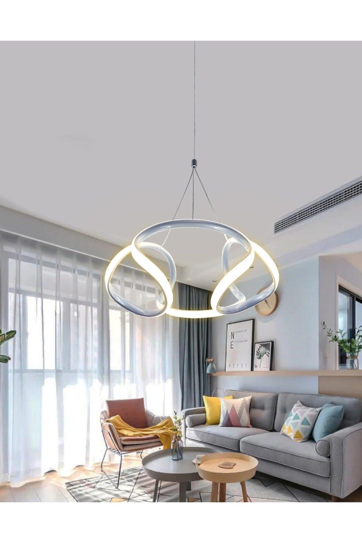 Tulip Pendant Lamp Silver Gray Led Chandelier Daylight Modern Led Chandelier - Swordslife