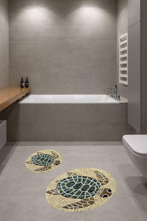 Turtle Pattern Bathroom Carpet Set (40x60/60x100) - Cp813 - Swordslife