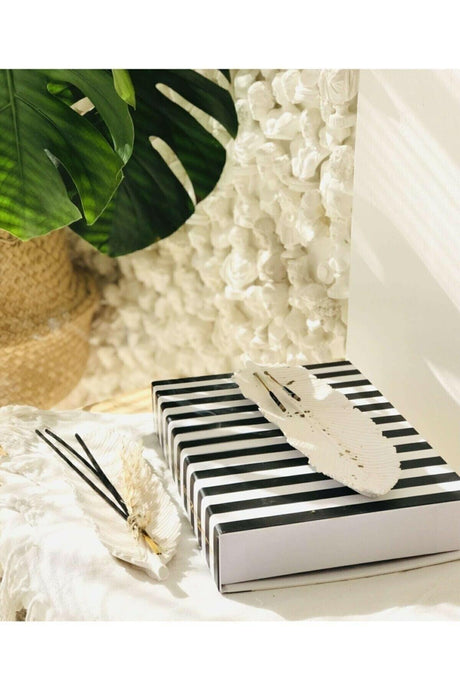 Feather Incense Holder Set of 2 White Feather Incense Holders - Swordslife