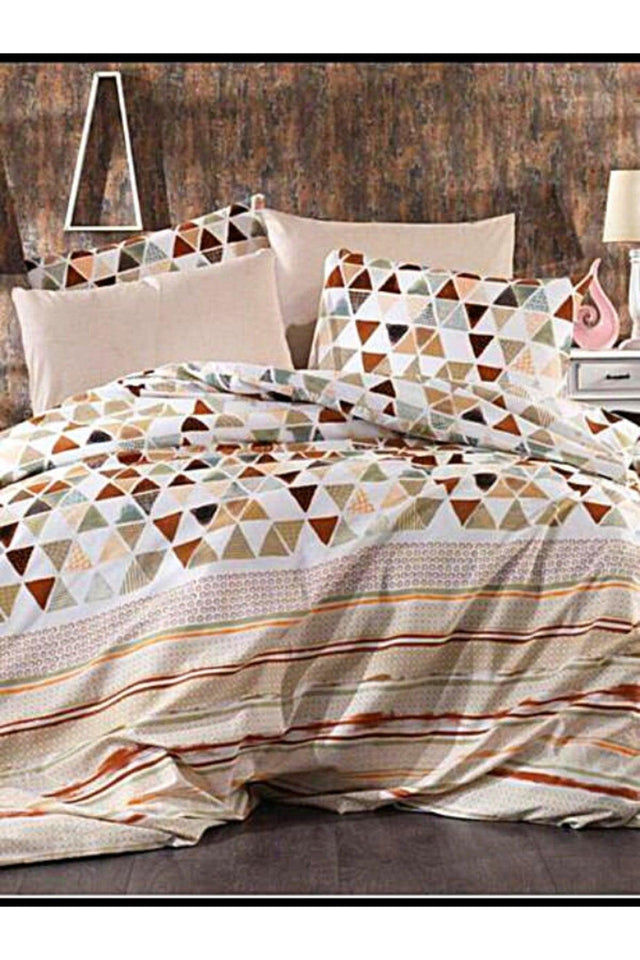 Triangle Pattern Duvet Cover Set 1st Quality Double - Swordslife