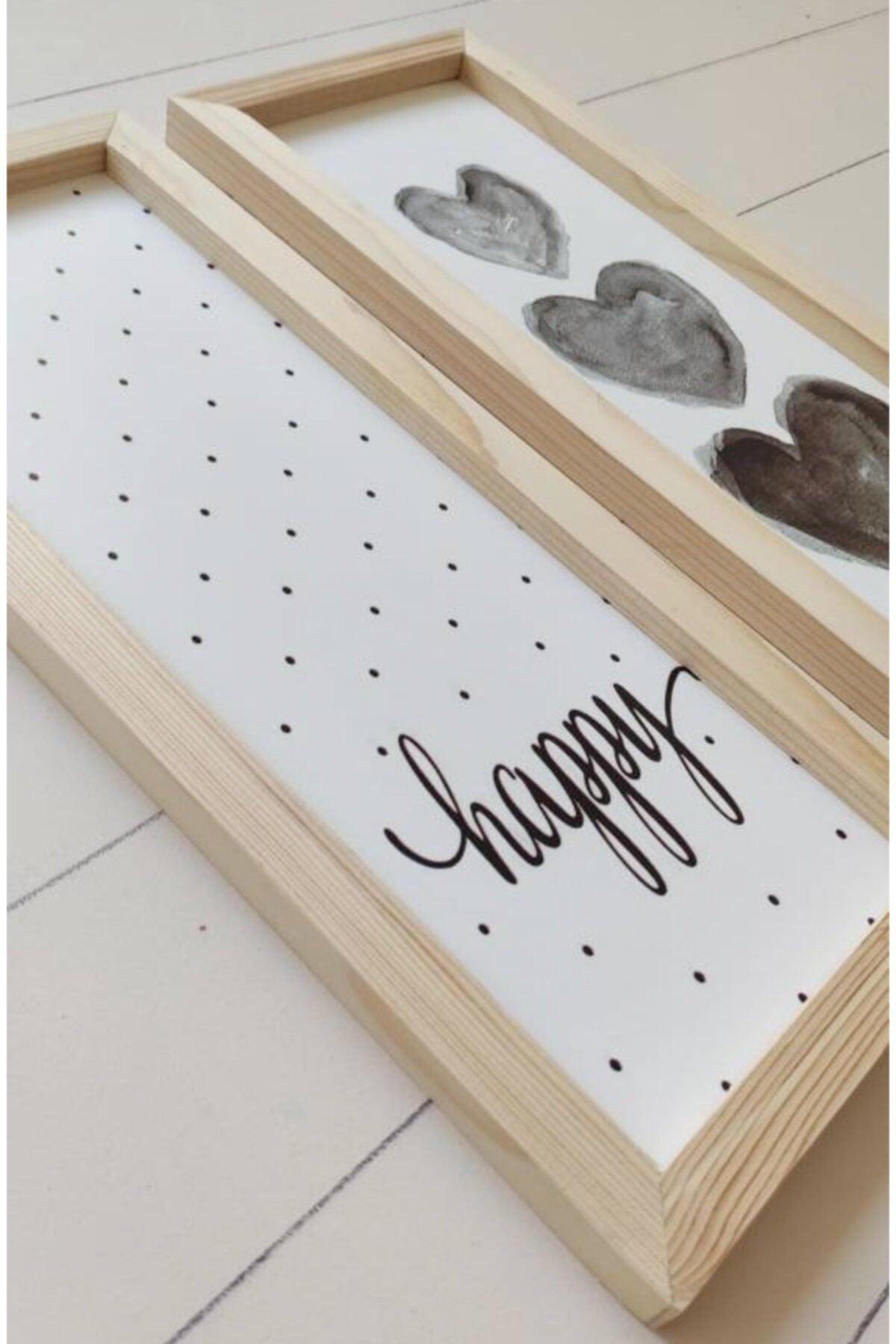 Triple Heart And Spotted Happy Wooden Frame Set - Swordslife