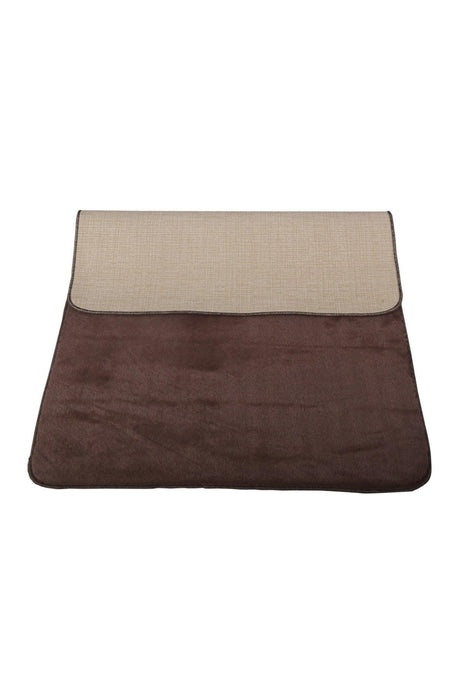 Unicolor Plain Brown 3 Piece Bath Mat Rug