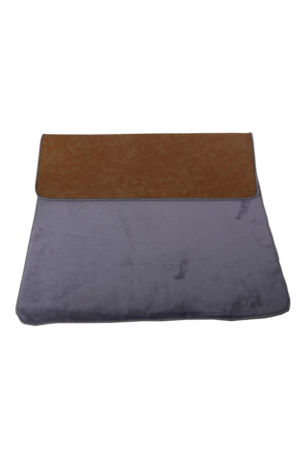 Unicolor Plain Gray 2 Piece Bath Mat Rug