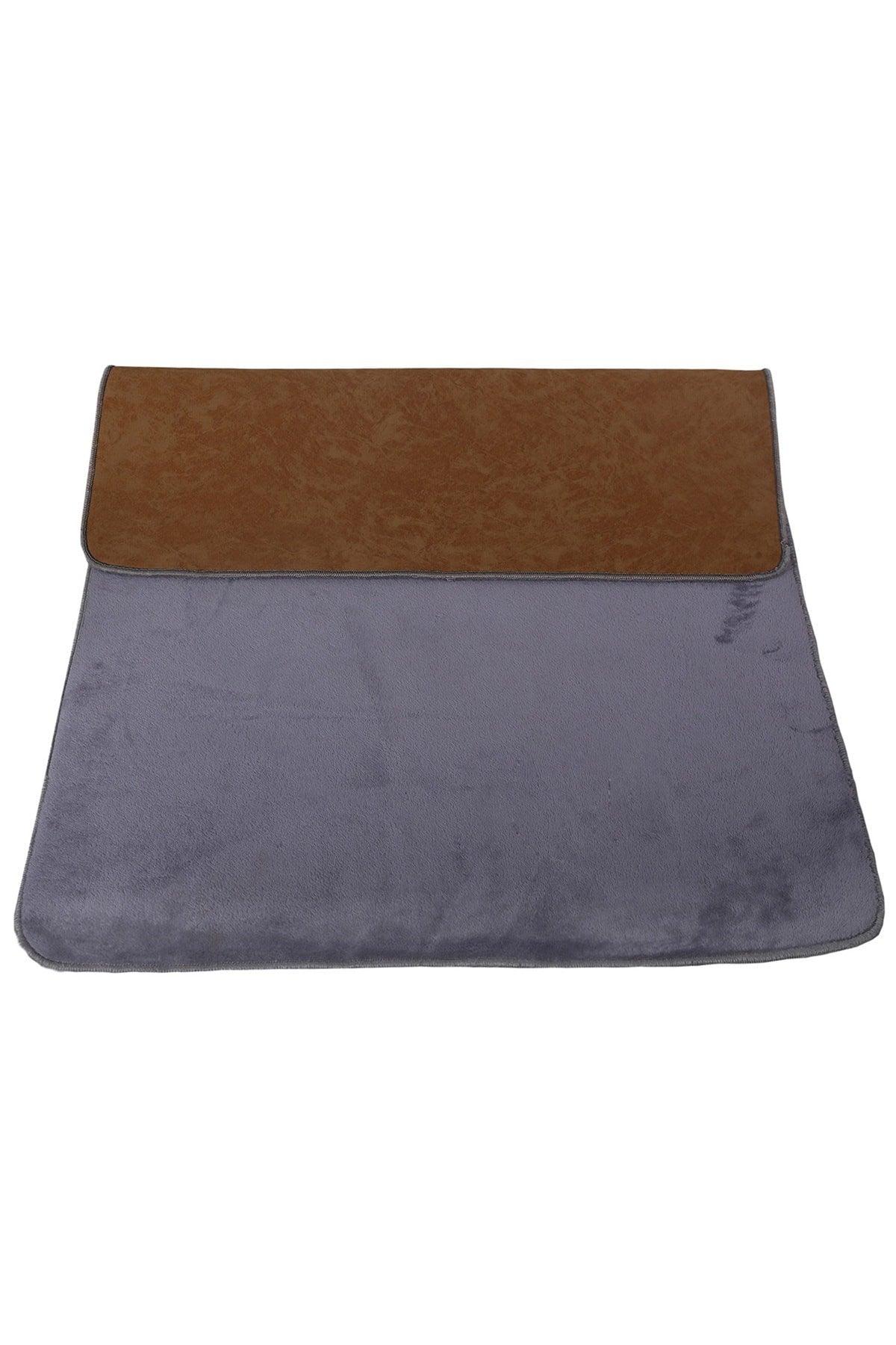 Unicolor Plain Gray 3 Piece Bath Mat Rug Set Non-Slip Closet Set - Swordslife