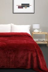 Unicolor Welsoft Double Bedspread - Claret Red - Swordslife