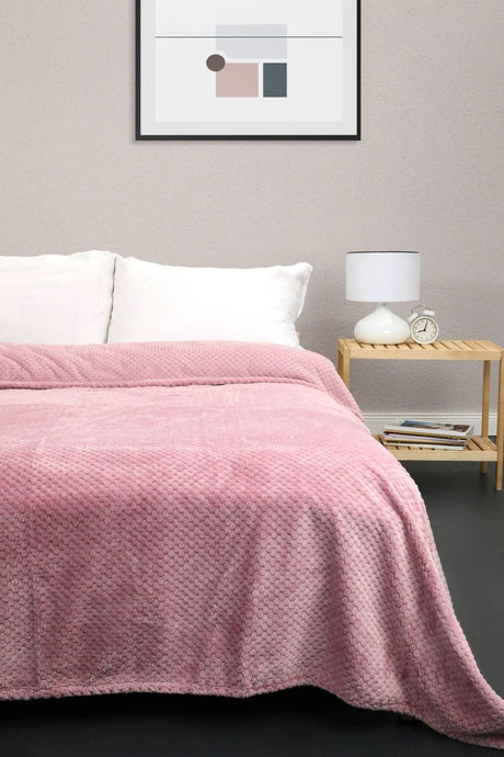 Unicolor Welsoft Double Bedspread - Powder - Swordslife