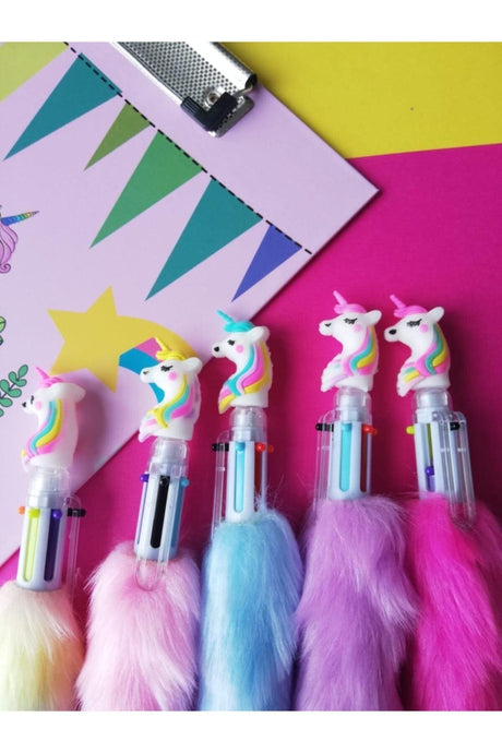 Unicorn 6 Color Plush Ballpoint Pen