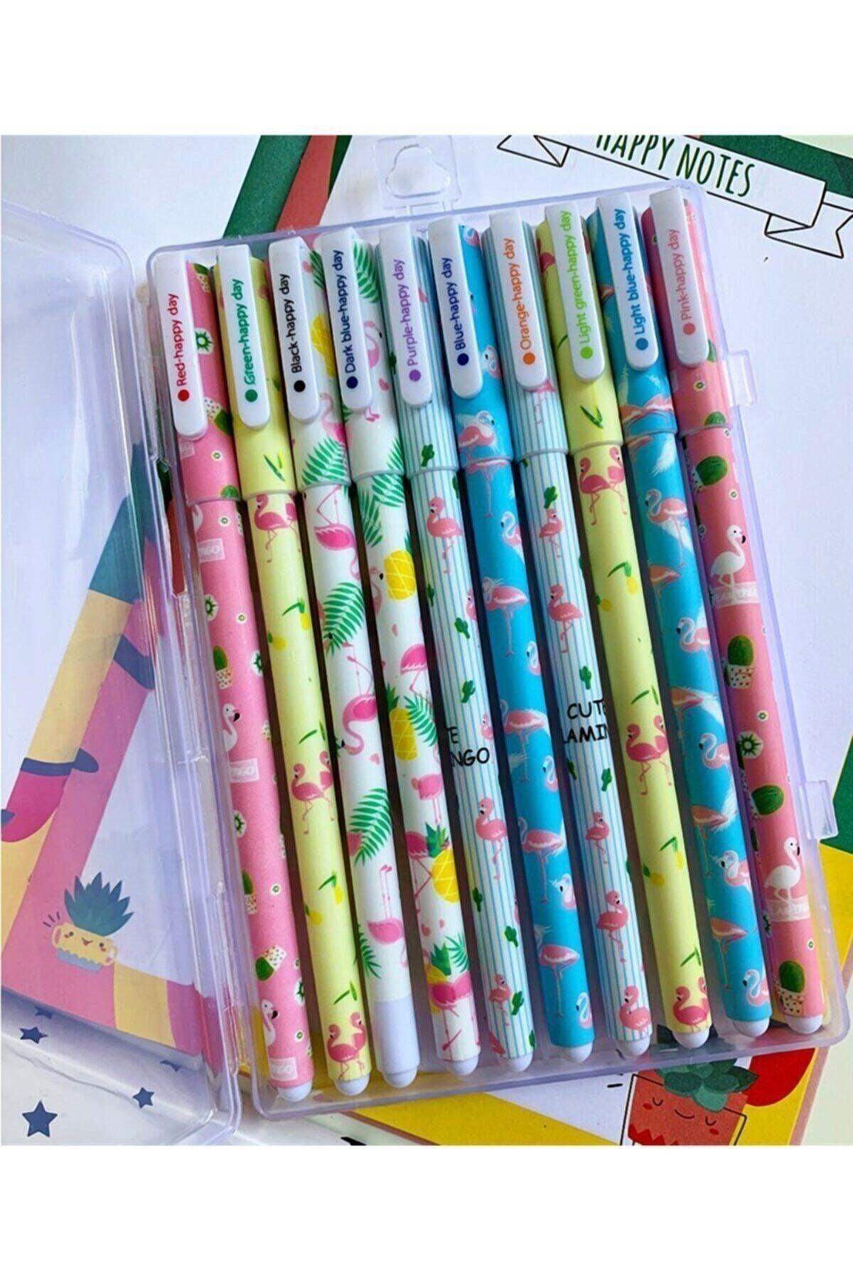 Unicorn Flamingo Patterned 10 Color Gel Ballpoint