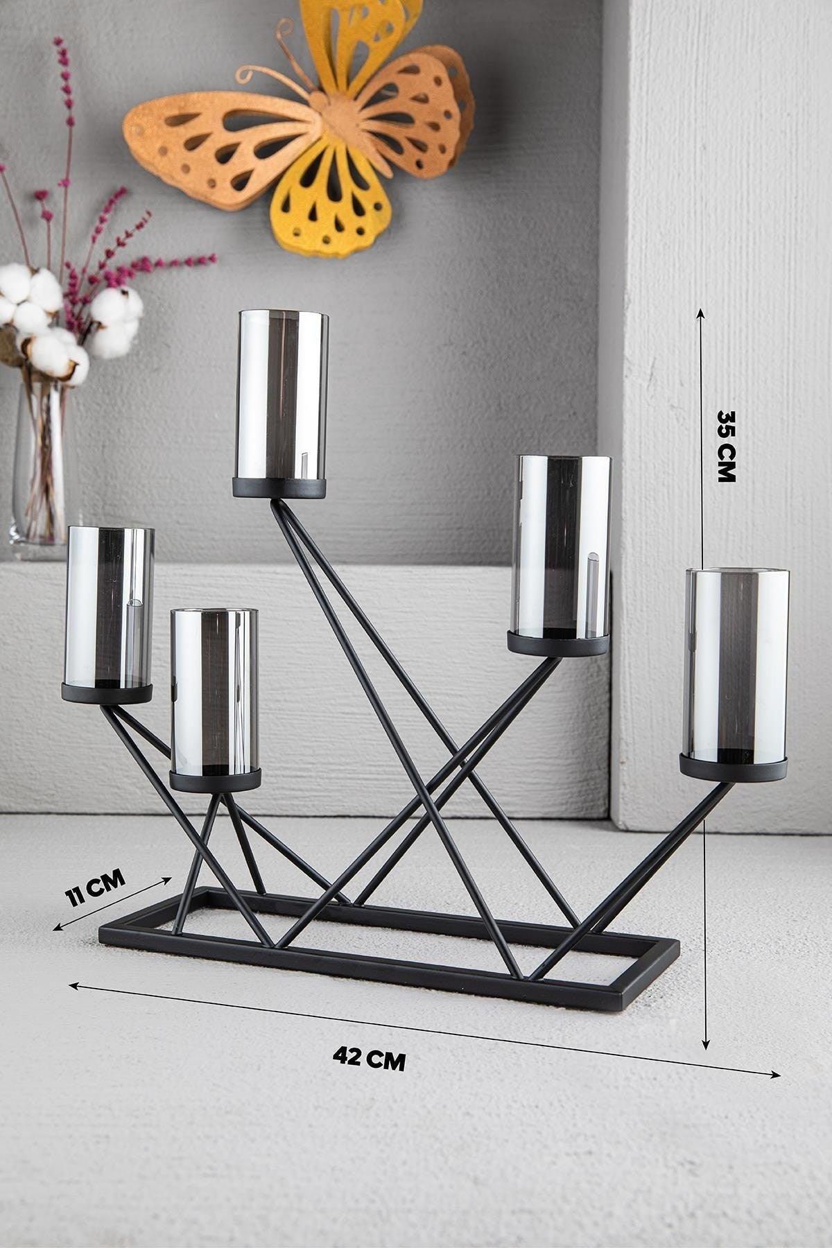 Valentin Decorative 5 Liter Candlestick Black Candle Holder