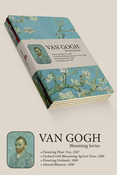 Van Gogh-inspired unlined notebook set – 4 books, 64 pages, A6 size