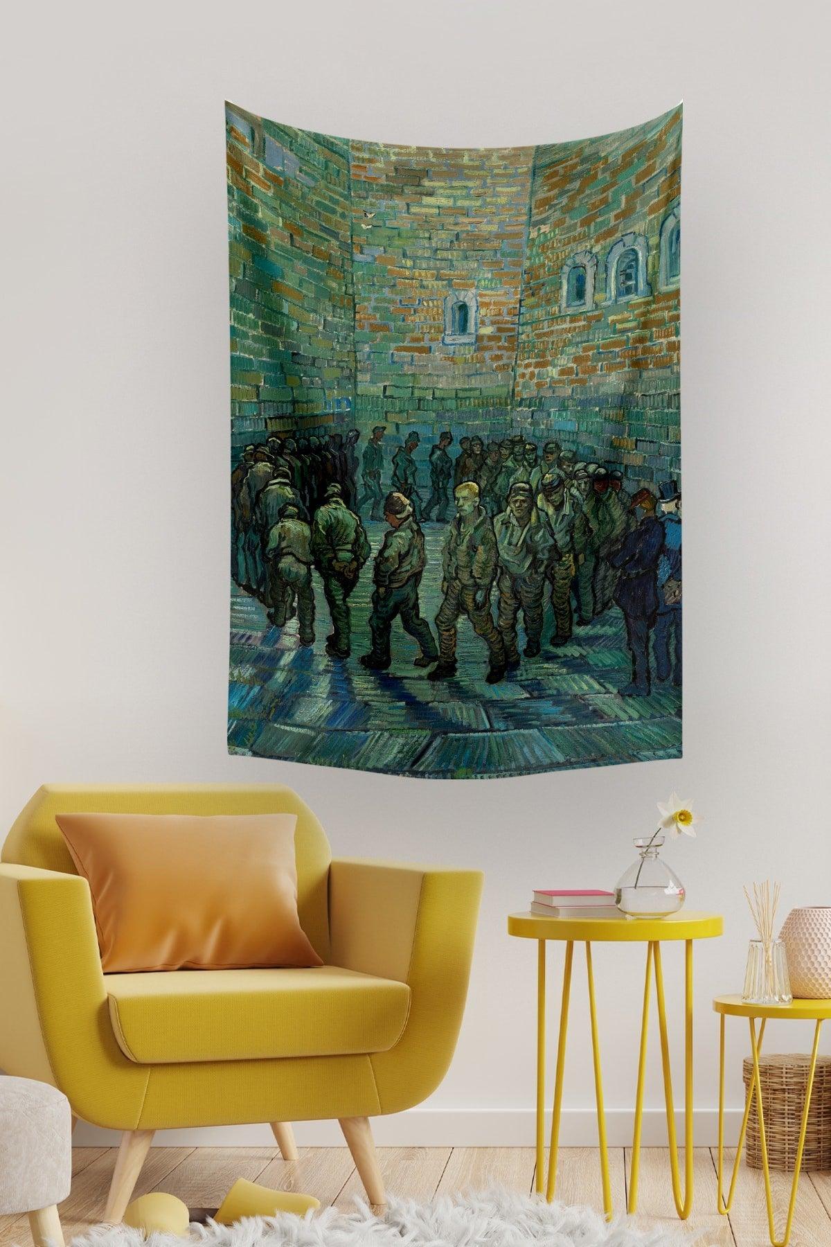 Van Gogh Prisoners' Circle Wall Covering Carpet 140x100 Cm-70x100 Cm - Swordslife