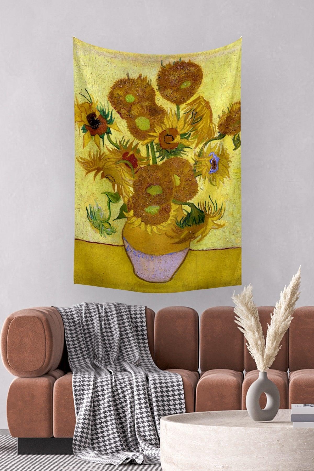 Van Gogh Sunflowers in Vase Wall Covering Carpet 140 X 100 Cm-70x100 Cm - Swordslife