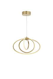 Varna Triple Gold Painted Led Chandelier - Swordslife