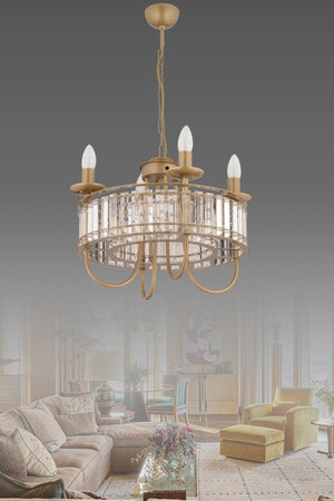 Vegas 4 Piece Tumbled Crystal Stone Chandelier - Swordslife