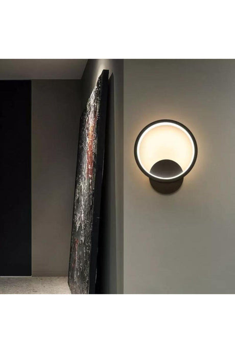 Vegas Black Round Sunlight Led Sconce - Swordslife