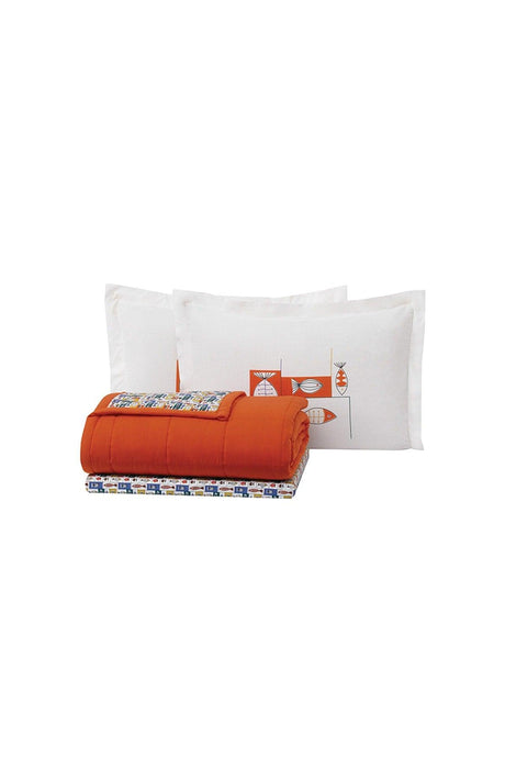 Venice Co-mic Single Bedspread Set - Coral - Swordslife