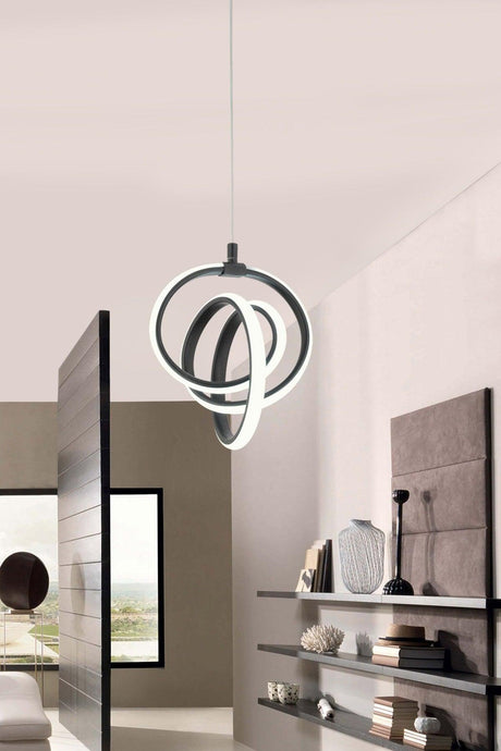 Venita Black Modern Pendant Led Kronleuchter Weißlicht Salon Küche Zimmer Hol Led Kronleuchter - Swordslife