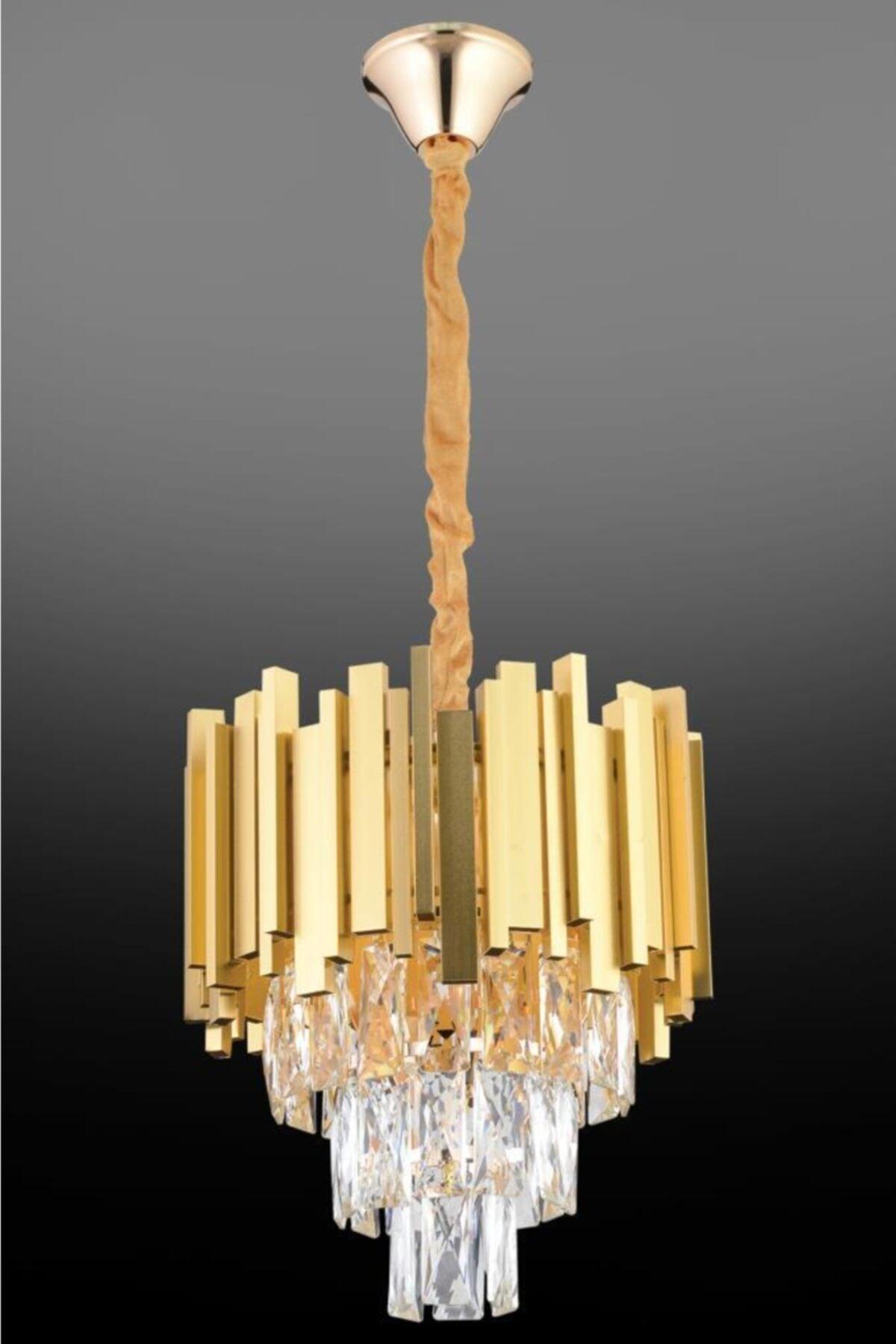 Vera 30' Gold Square Stone Crystal Stone Chandelier - Swordslife