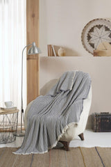 Vera Indigo Single Sofa Armchair Cover Shawl 150 X 200 Cm Tv Blanket Throw Cotton - Swordslife