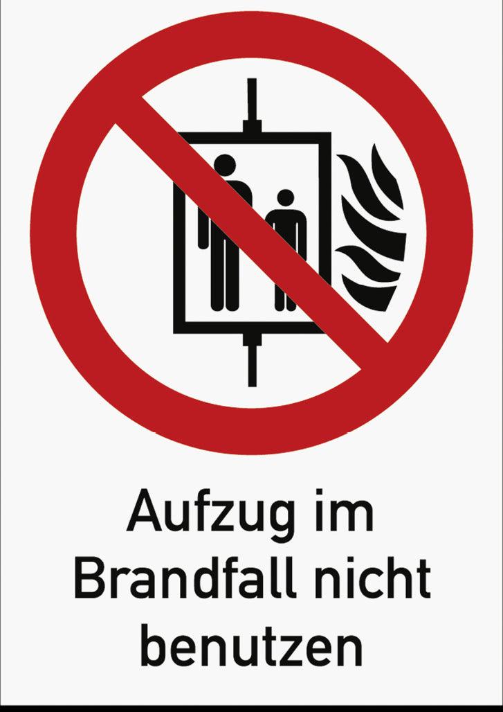 Verbotszeichen - Aufzug im Brandfall nicht benutzen! - Swordslife