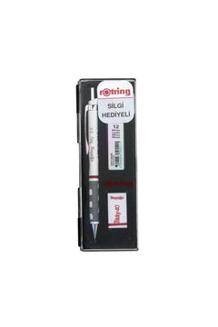 Ergonomic precision tip pen set with eraser in white