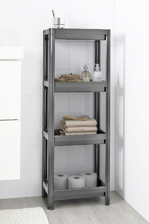 Vesken 4 Tiers Bathroom Shelving Unit Gray Bathroom
