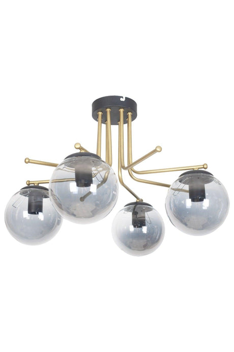 Vesuvius Special Design Plafonyer Ceiling Tumbled Gold Color Smoked Glass 4 Piece Chandelier - Swordslife
