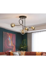 Vienna Luxury Modern Black Globe Glass 4-Set Chandelier - Swordslife