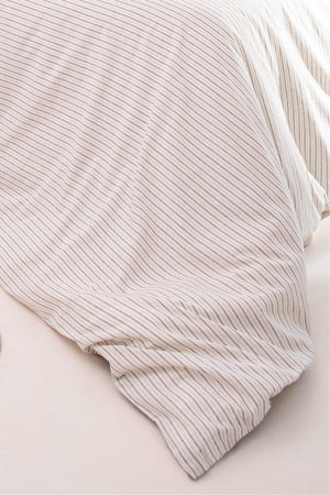 Viento Duvet Cover Set Cotton Polyester Ecru Blue Striped Blue Oversized 9511a - Swordslife
