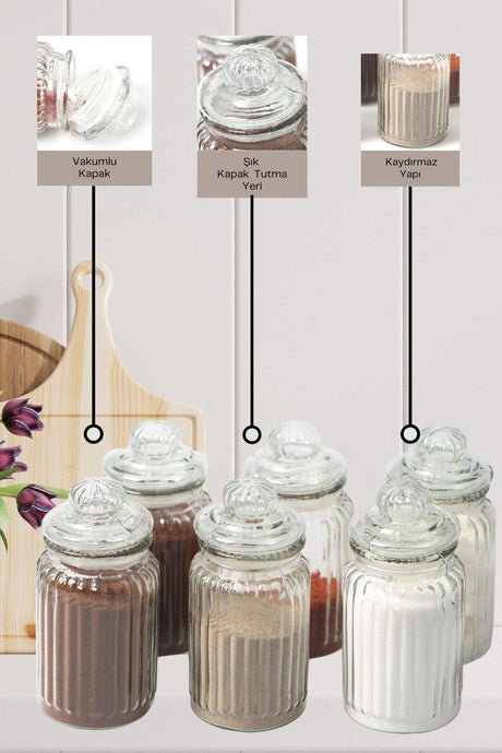 Vintage 6-Piece Vacuum Cover Spice Set - Swordslife