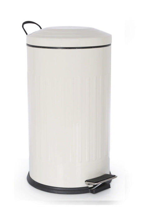 Vintage Trash Can Striped Cream 16 Lt - Swordslife