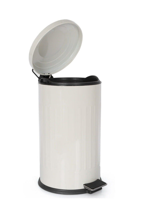 Vintage Trash Can Striped Cream 16 Lt - Swordslife