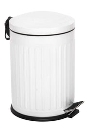 Vintage Trash Can Striped White 12 Lt - Swordslife