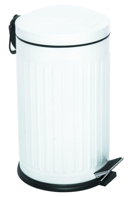 Vintage Trash Can Striped White 16 Lt - Swordslife