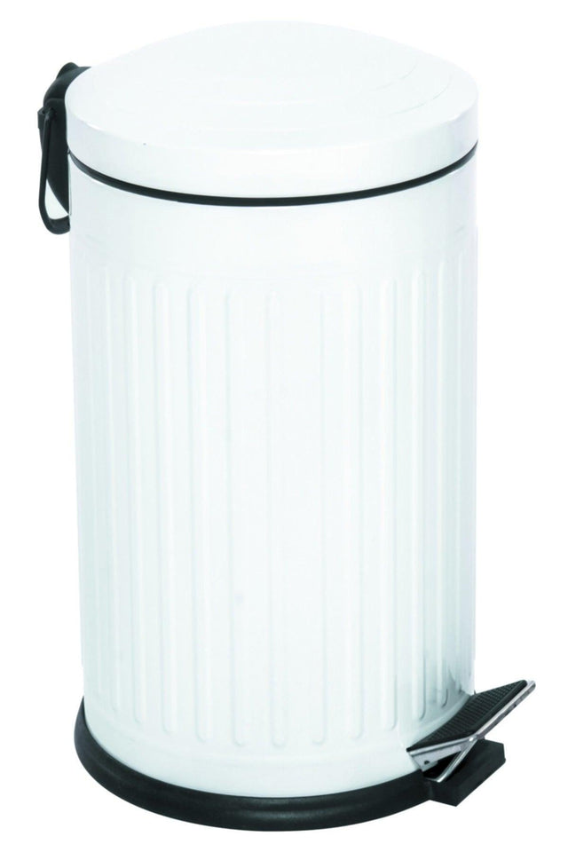 Vintage Trash Can Striped White 16 Lt - Swordslife