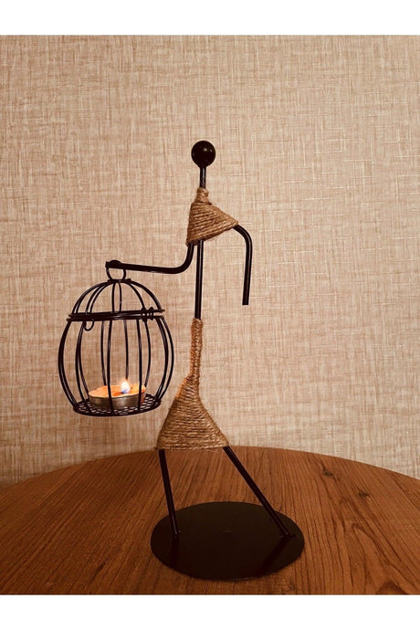 Vintage Scandinavian Iron Candlestick - Chubby Candle Holder - Swordslife