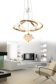 Viola Crystal Stone Detailed 3 Colors Yellow Led Pendant Lamp Chandelier - Swordslife