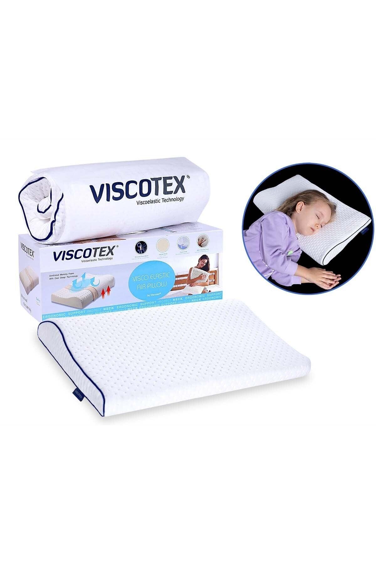 Visco Neck Supported Orthopedic Baby Pillow 50x30x6/4 Cm, White - Swordslife