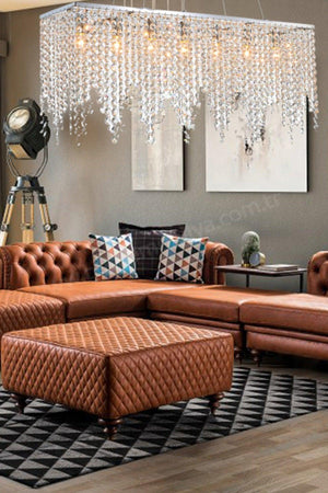 Vita 7 Lı Chrom Crystal Stone Modern Design Kristal Hall Chandeler - Swordslife