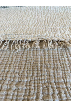 Mink-ecru Oversized 4 Layer Muslin 100% Cotton Pique/bedspread - Swordslife