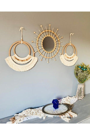 Wall Art Bohemian Macrame Wall Decoration Product Set of 3 - Swordslife